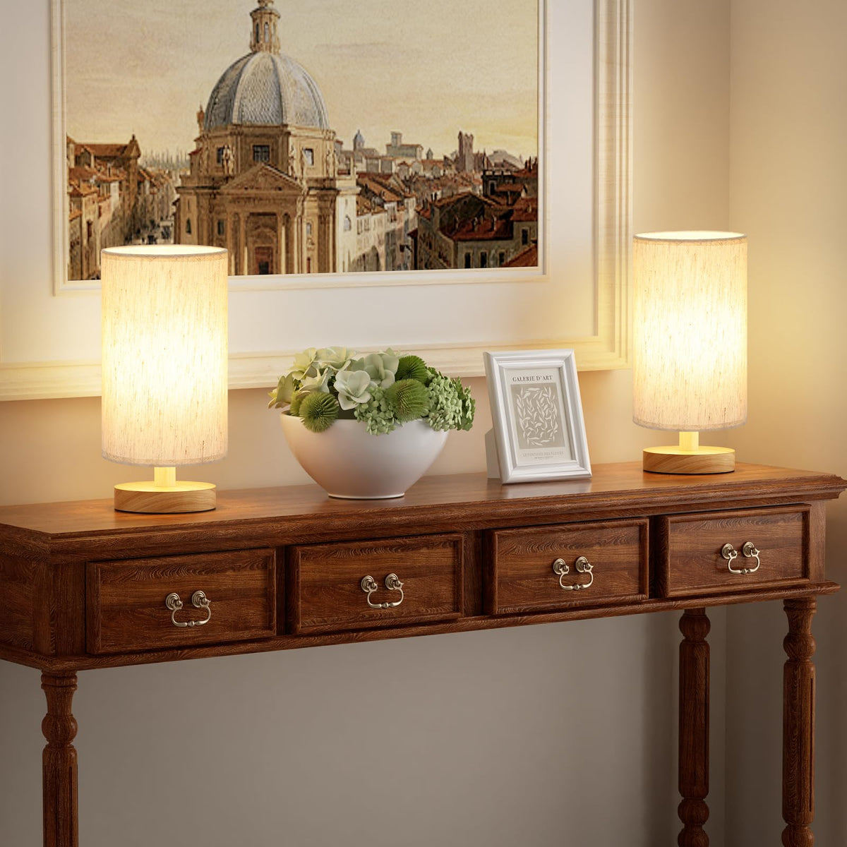 Aooshine Bedside Lamps, 3000K Warm Table Lamp for Bedroom Living Room