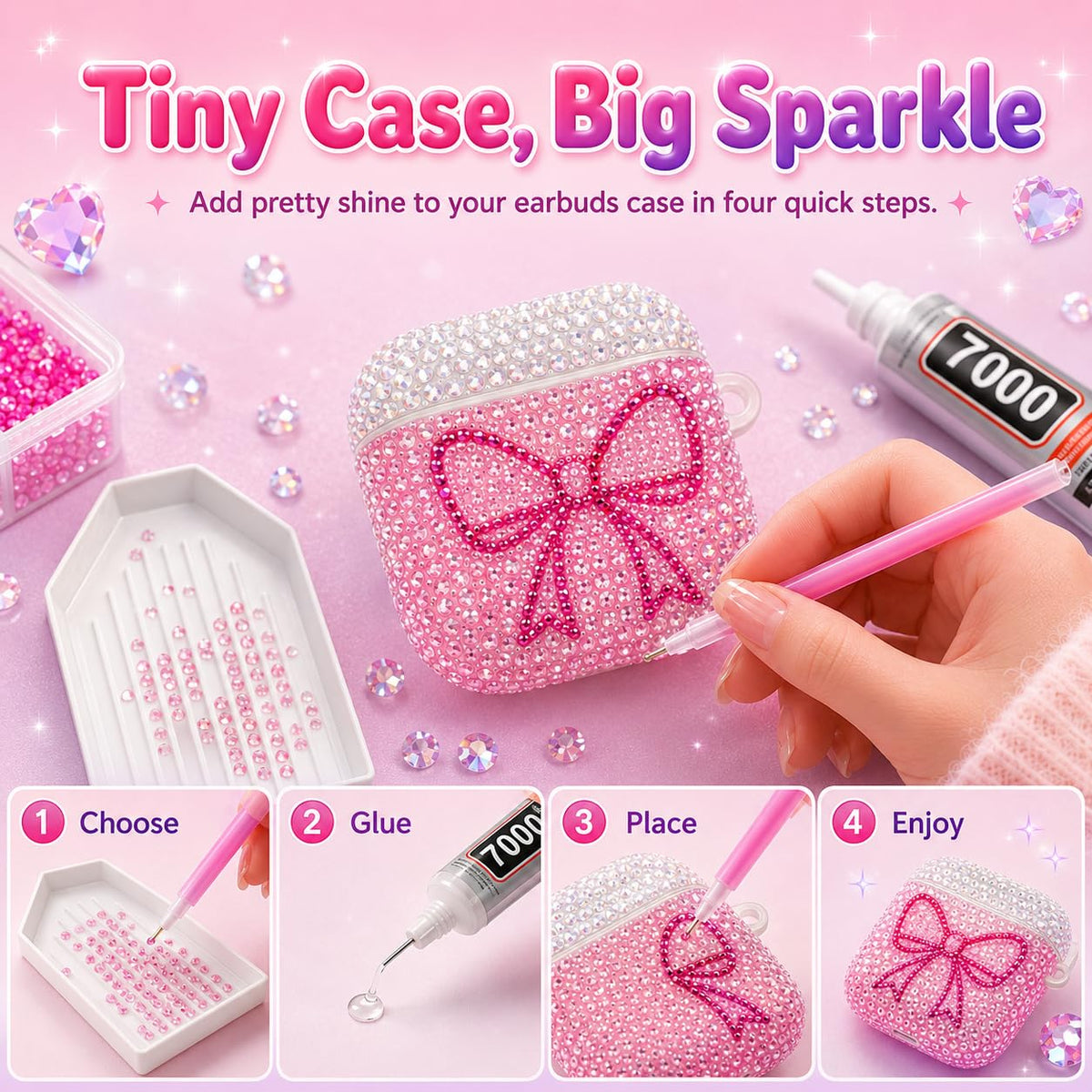 Fournine 4mm 20000Pcs Bedazzling Kit with Rhinestones