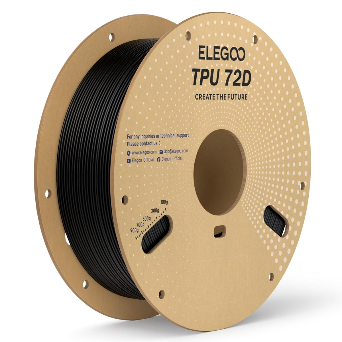 ELEGOO TPU Filament 1.75mm Grey 1KG, 95A Flexible Soft 3D Printing Filament 1KG Spool(2.2lbs) Fits for Most FDM 3D Printers