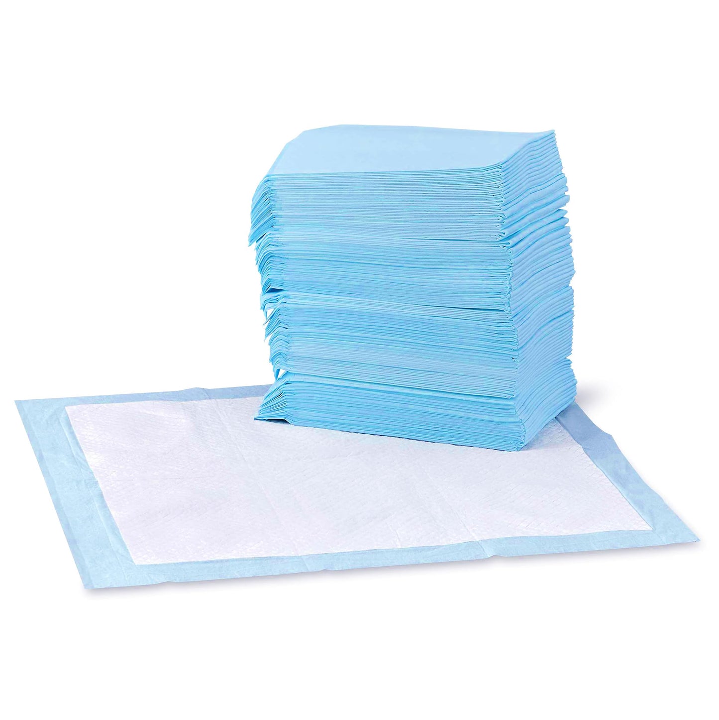 Basics Dog and Puppy Training Pads, Leakproof, 5-Layer Design with Quick-Dry Surface, Regular, Pack of 50, Blue
