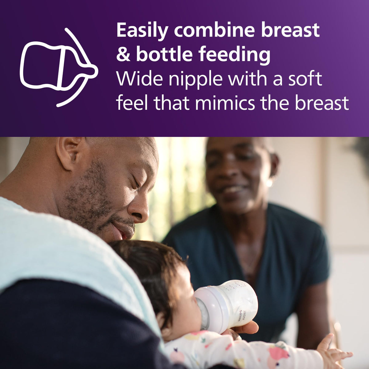 Philips Avent Natural Response Baby Bottle - 125ml Baby Milk Bottle for Newborns and Up, BPA Free, 0+ Months (Model SCY900/01)