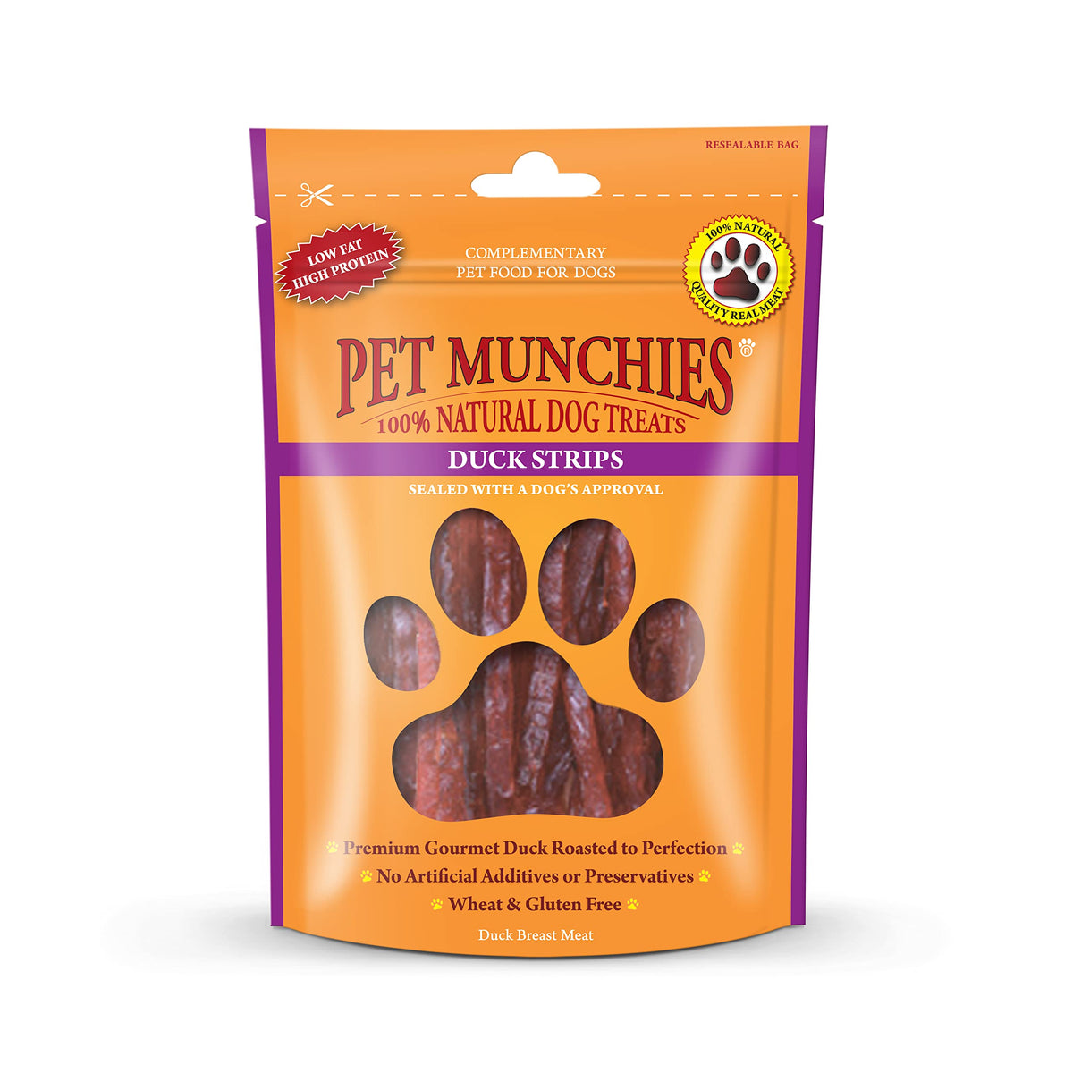 Pet Munchies Venison Strips Dog Treats, Premium Wheat Free Dog Chews with Natural Real Meat, Low in Fat and High in Protein 75g (Pack of 8)