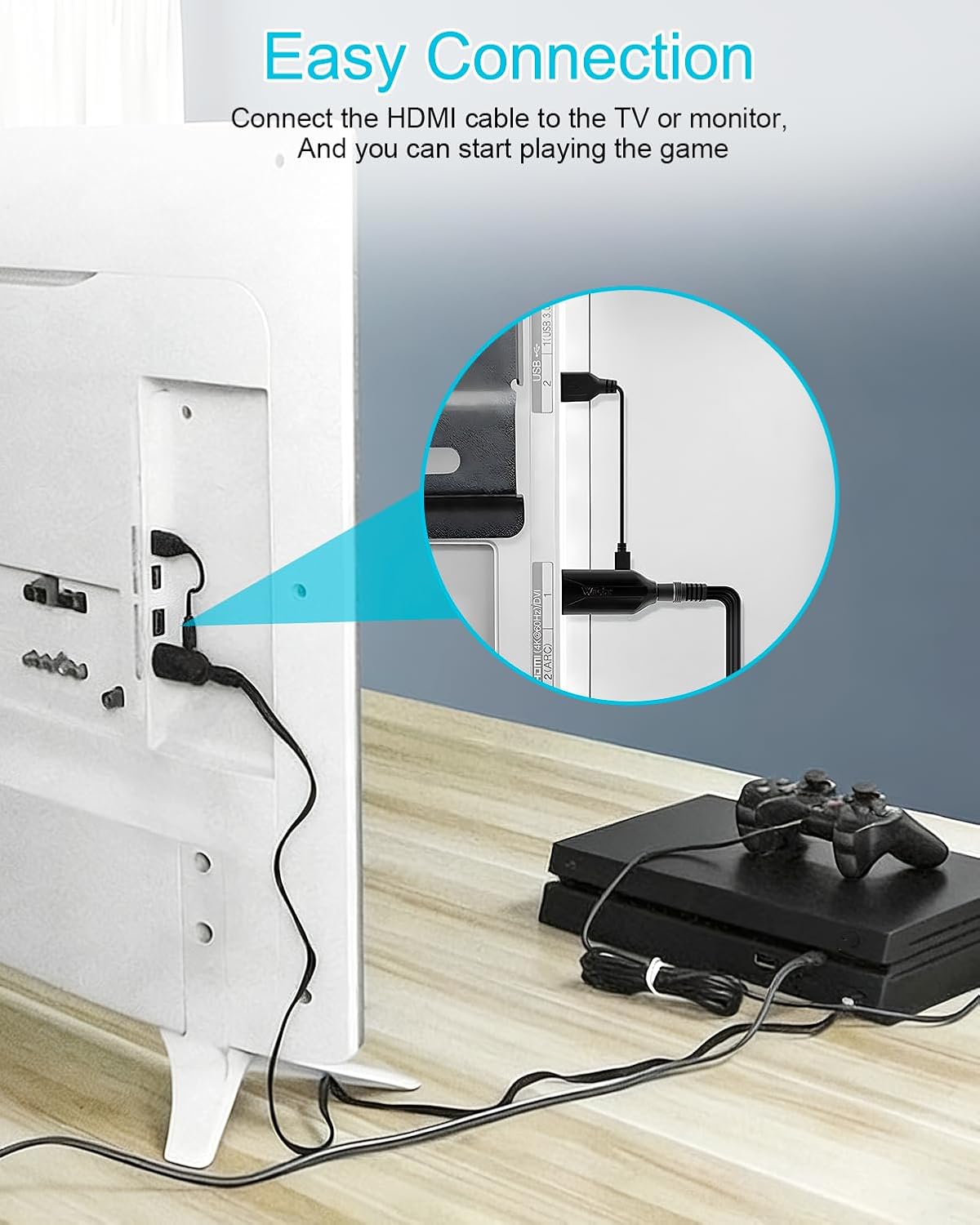 PS1/PS2 to HDMI Adapter HD Cable for Game Consoles Projector Monitor TV