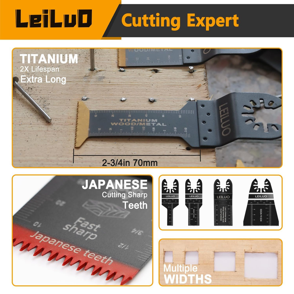 LEILUO 6Pcs Multitool Hook Blade, Multi Tool Hook Knife Blade Set