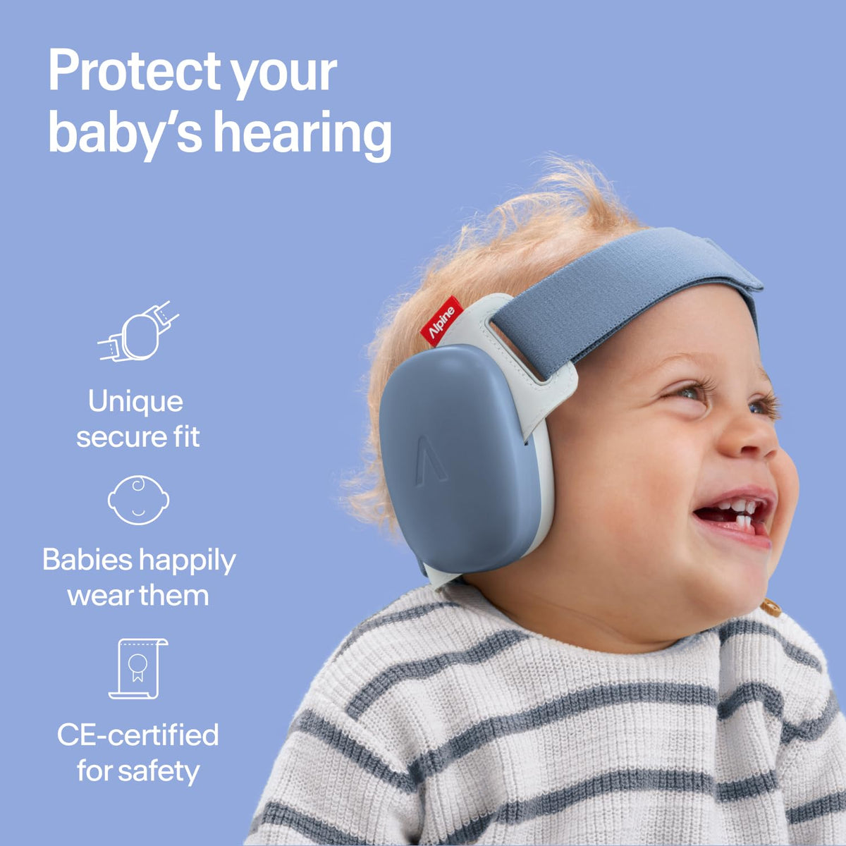 Alpine Muffy Baby Comfort Ear Defenders, Adjustable up to 48 months, Green