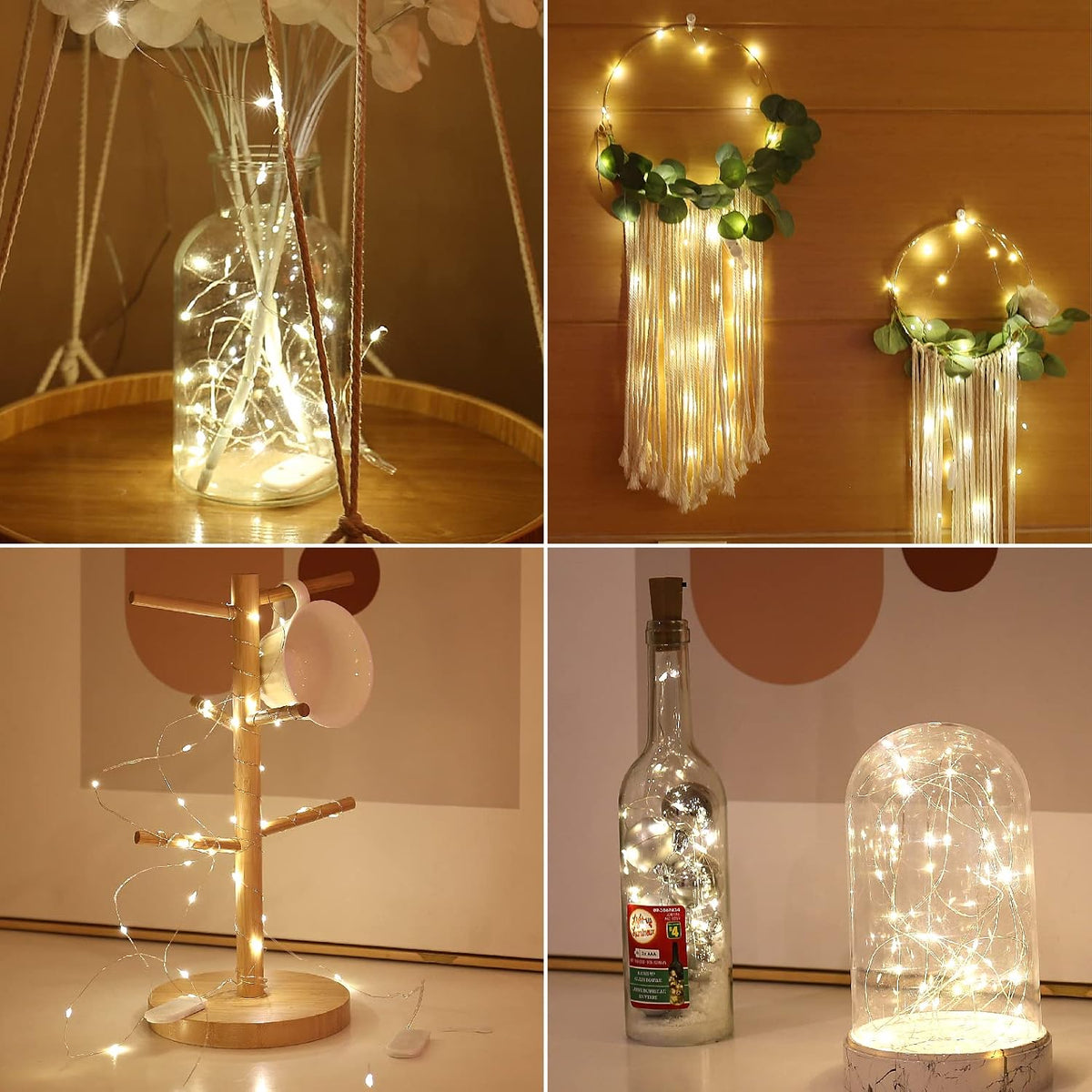 HXWEIYE 3 Pack USB Rechargeable Fairy Lights, 7ft 20 LED, 8 Modes & Timer