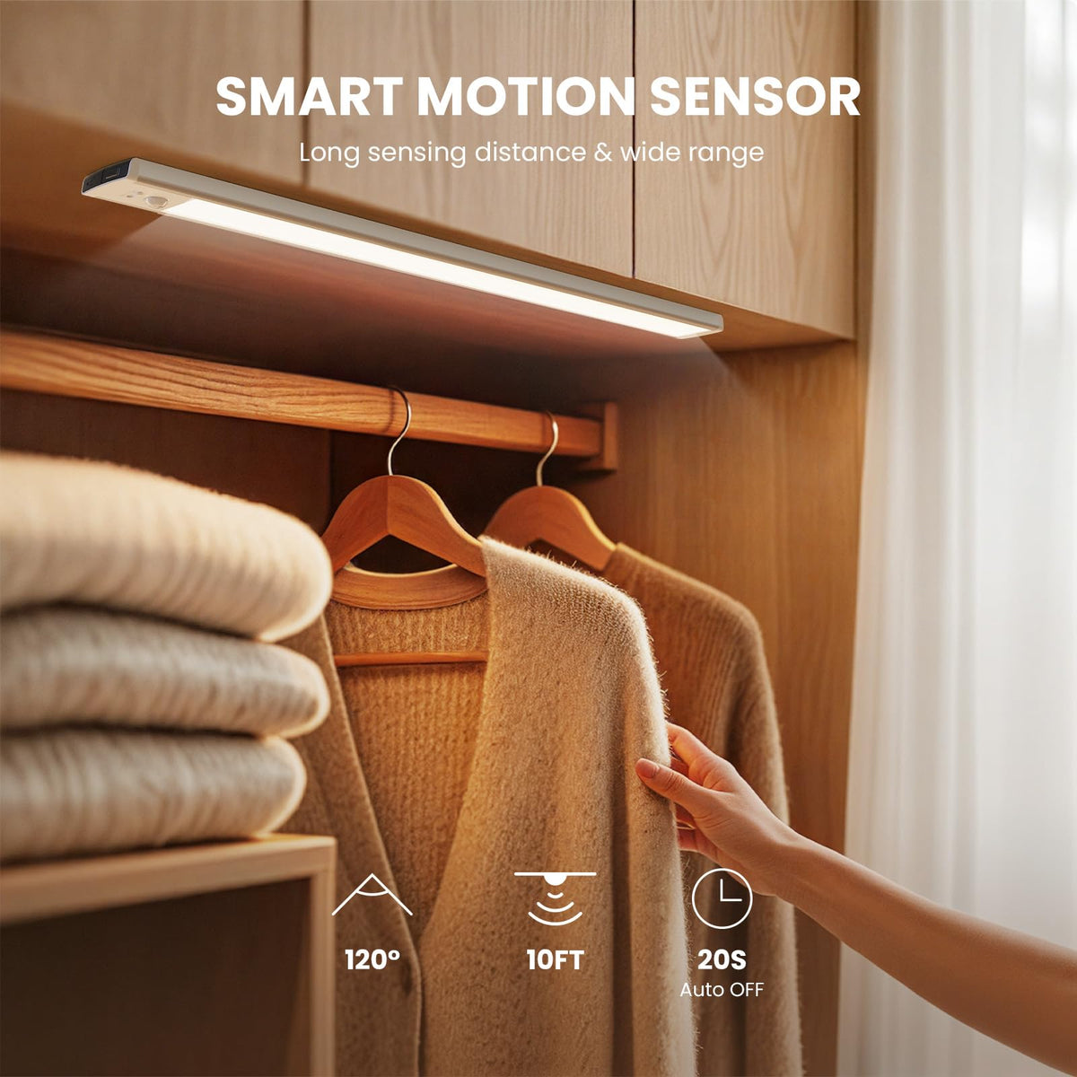 20cm Under Cabinet Kitchen Lights, Motion Sensor Lights Indoor