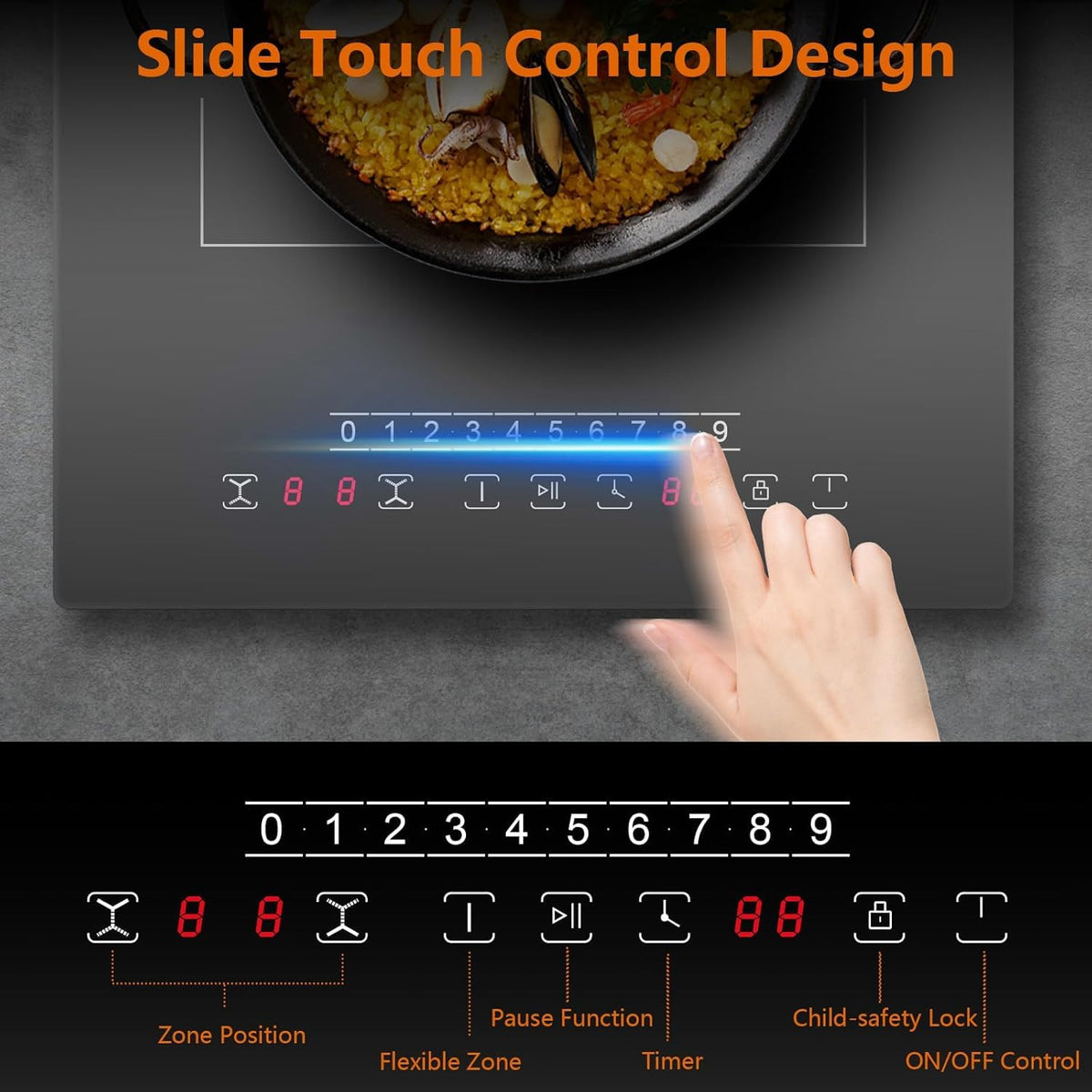 Portable Ceramic Hob, Pulg in Single Electric Hob 3600W
