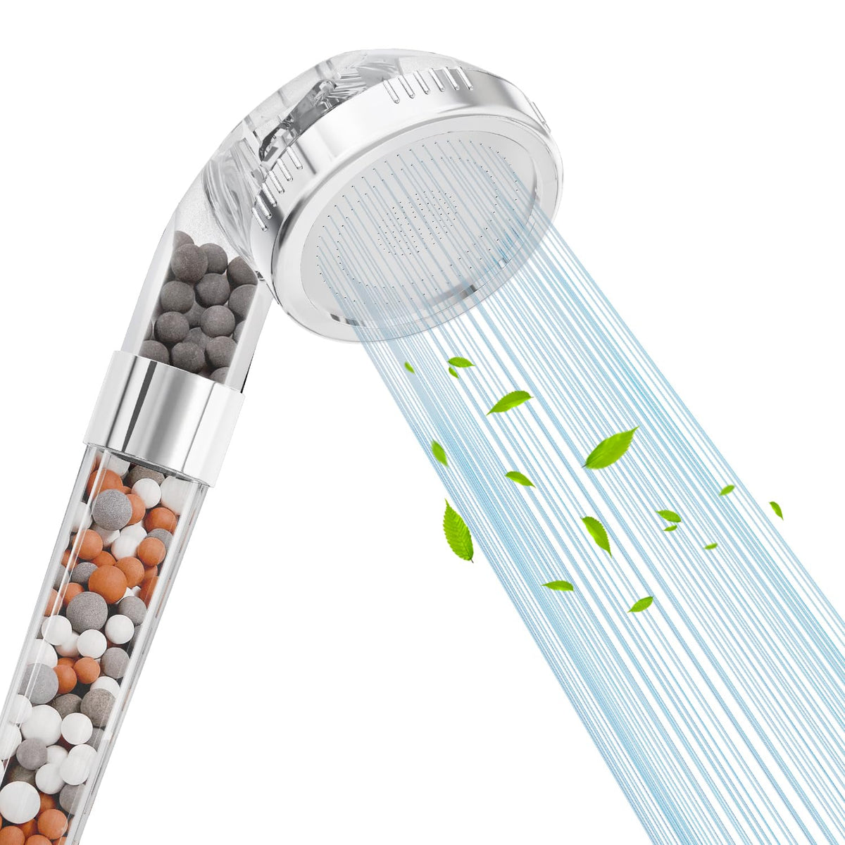 VEHHE High Pressure Shower Head with Filter Beads, 3 Spray Modes