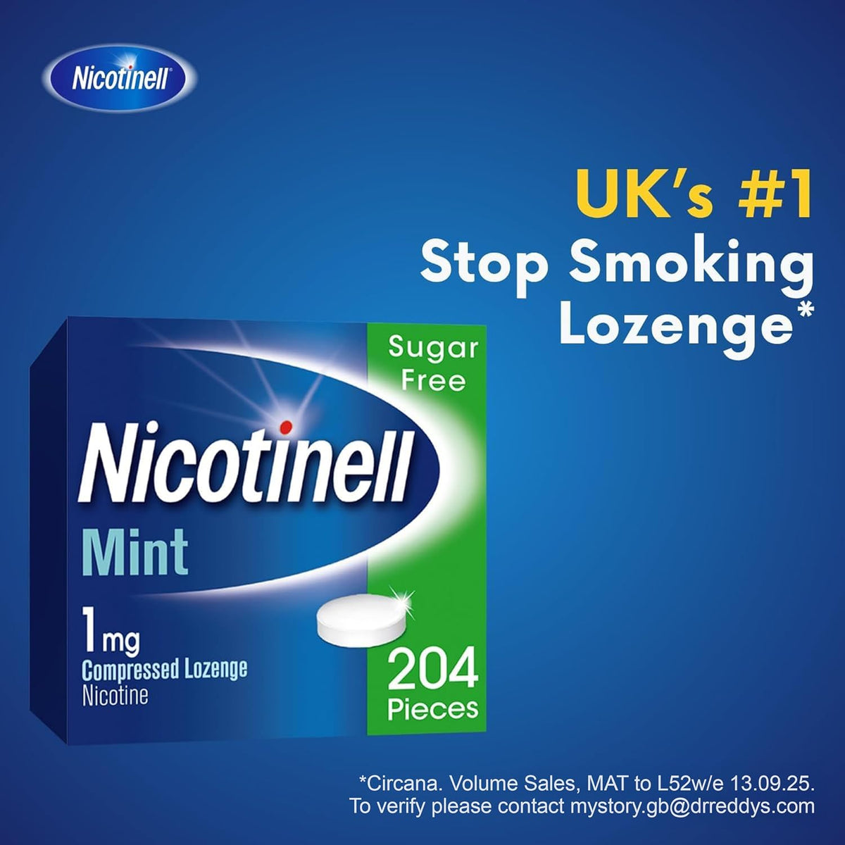 Nicotinell Mint Lozenge 1mg (204 Lozenges), Nicotine Lozenges, Mega Pack