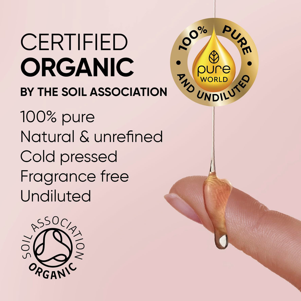 Pure World Natural Castor Oil 250ML Cold & Freshly Pressed 100% Pure and Undiluted Hexane Free Nourish Your Skin and Hair Eyebrows, Nails, Beard, Hair, Eyelash Growth Food Grade