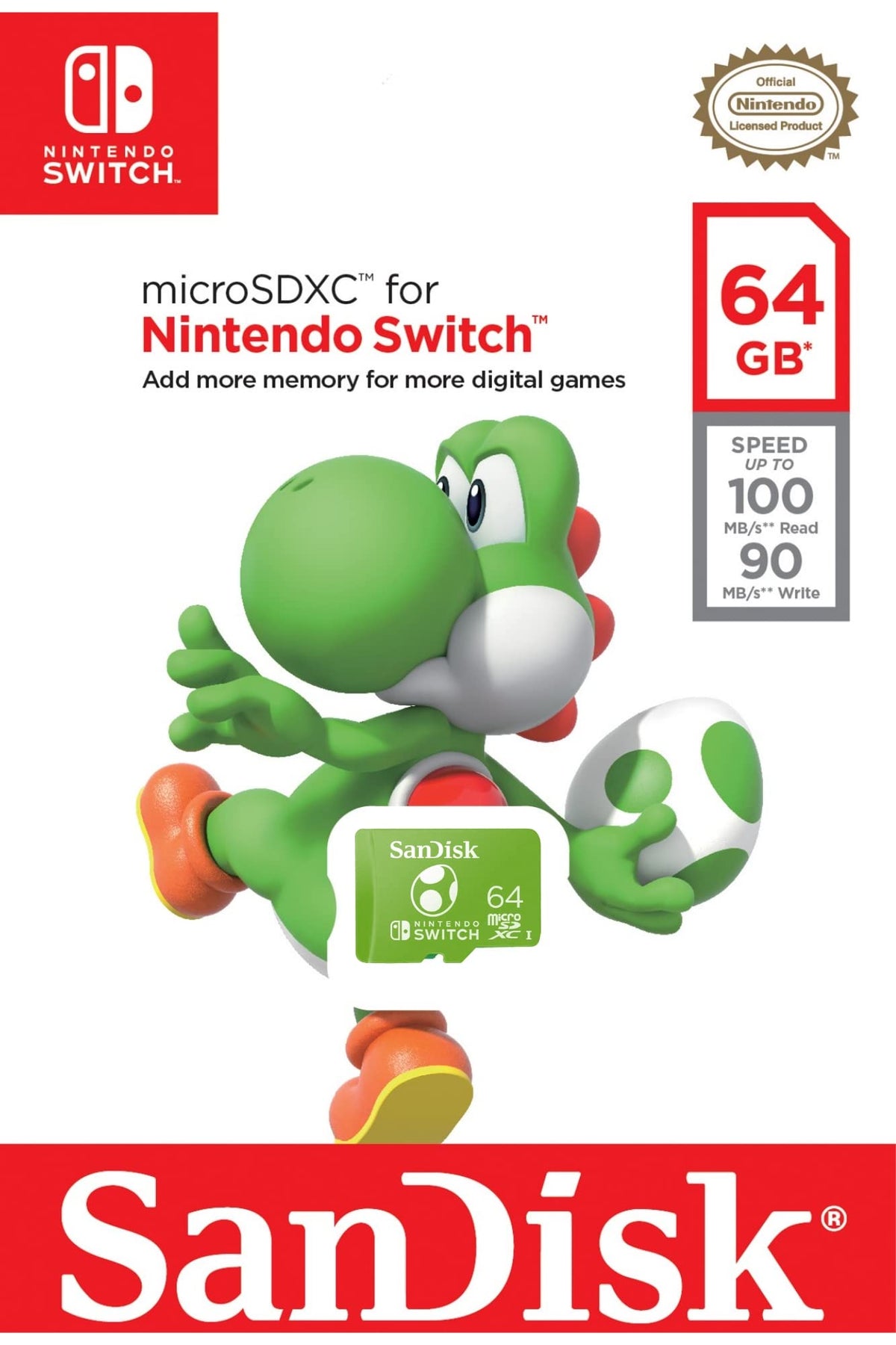 SANDISK microSD Card 128GB, Super Mario Super Mushroom Edition