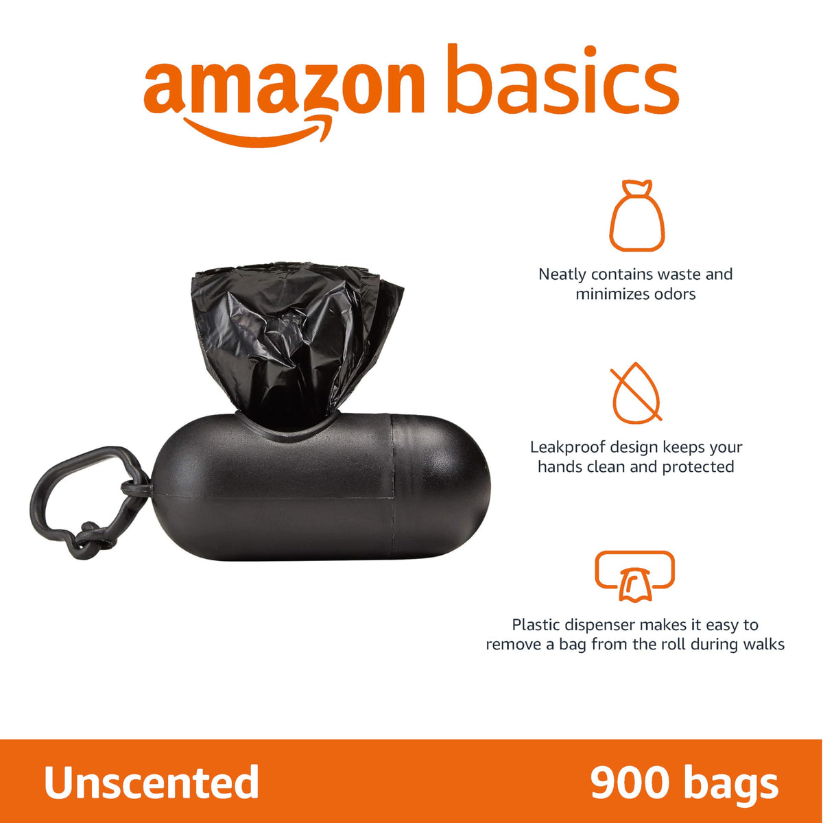 Amazon Basics Dog Poop/Waste Bags without Dispenser, Lavender, 300 Bags (20 Packs of 15 Bags)