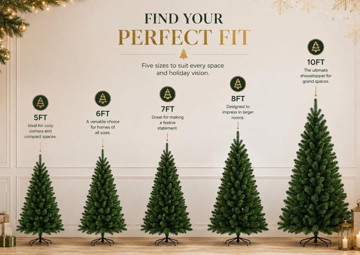 6ft (1.83M) Artificial Christmas Tree, Realistic Green with Metal Stand