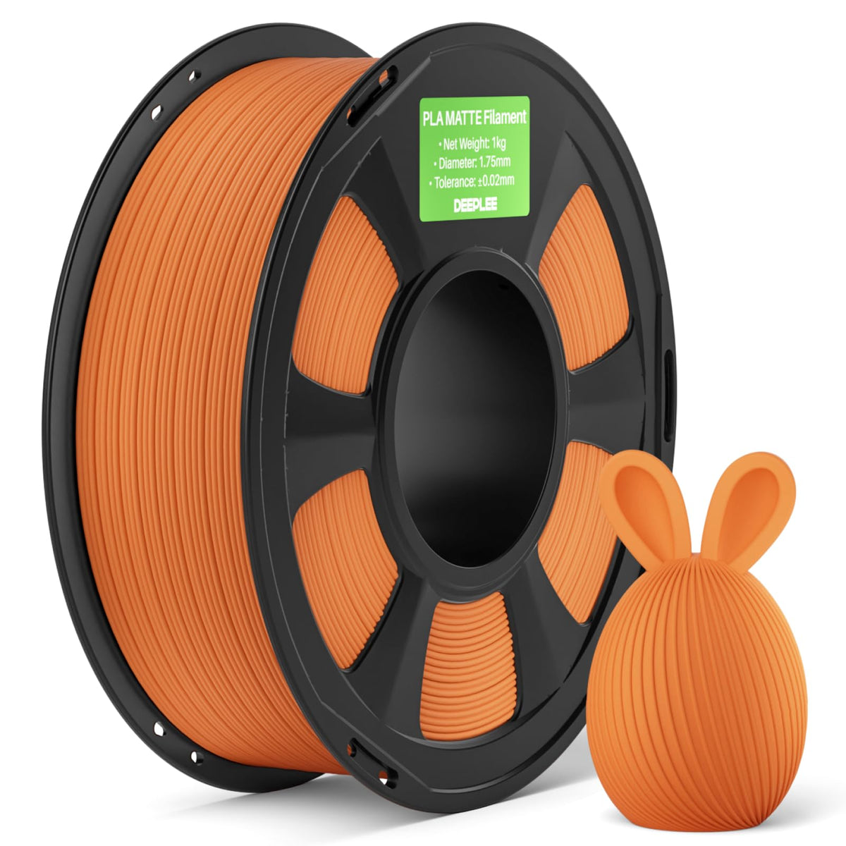 DEEPLEE Matte PLA Filament 1.75mm Matte Black 1kg(Plastic Spool)