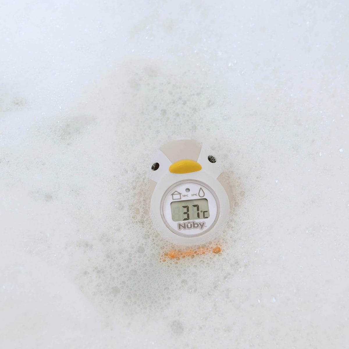 Nuby Penguin Baby Bath Thermometer - Digital Thermometer with Easy to Read Screen | BPA Free | Suitable from Birth (Grey)