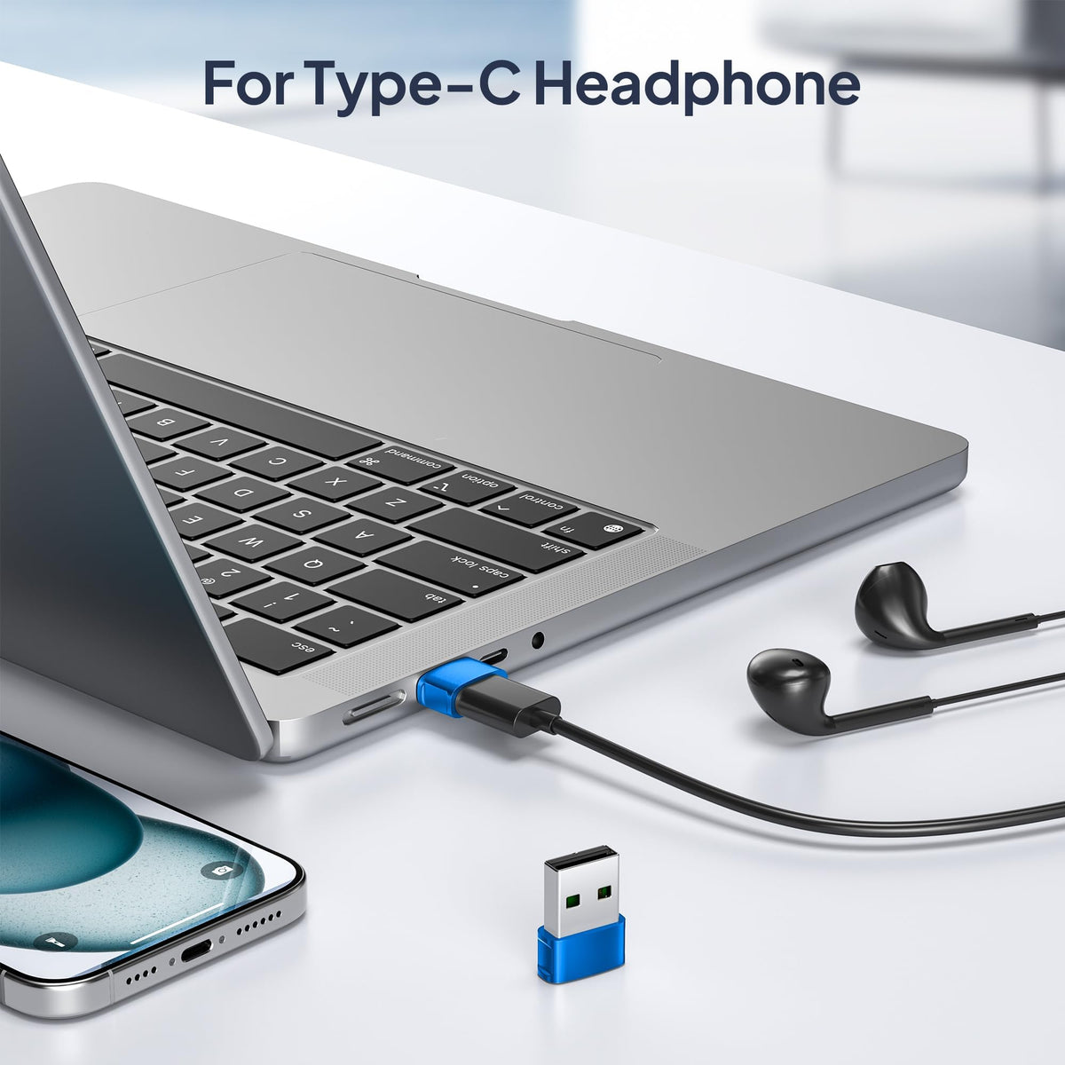 BASESAILOR USB to USB C Adapter 3Pack,Charger Plug for iPhone Duo 18 17 Pro