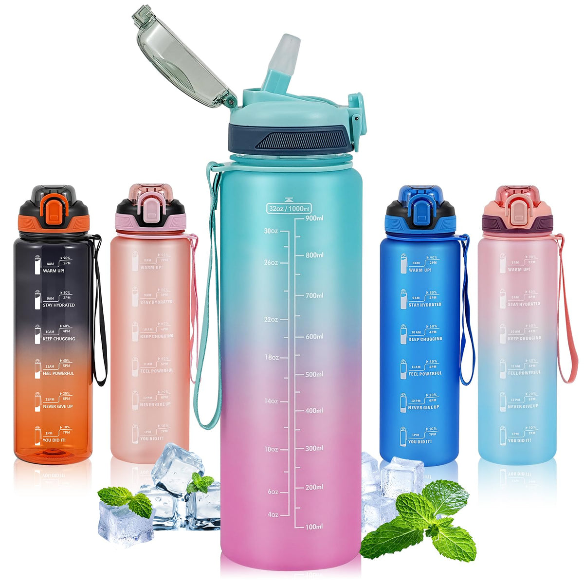SEASEVEN Flat Water Bottle 750ML for Gym,School Office(Flat Pink)