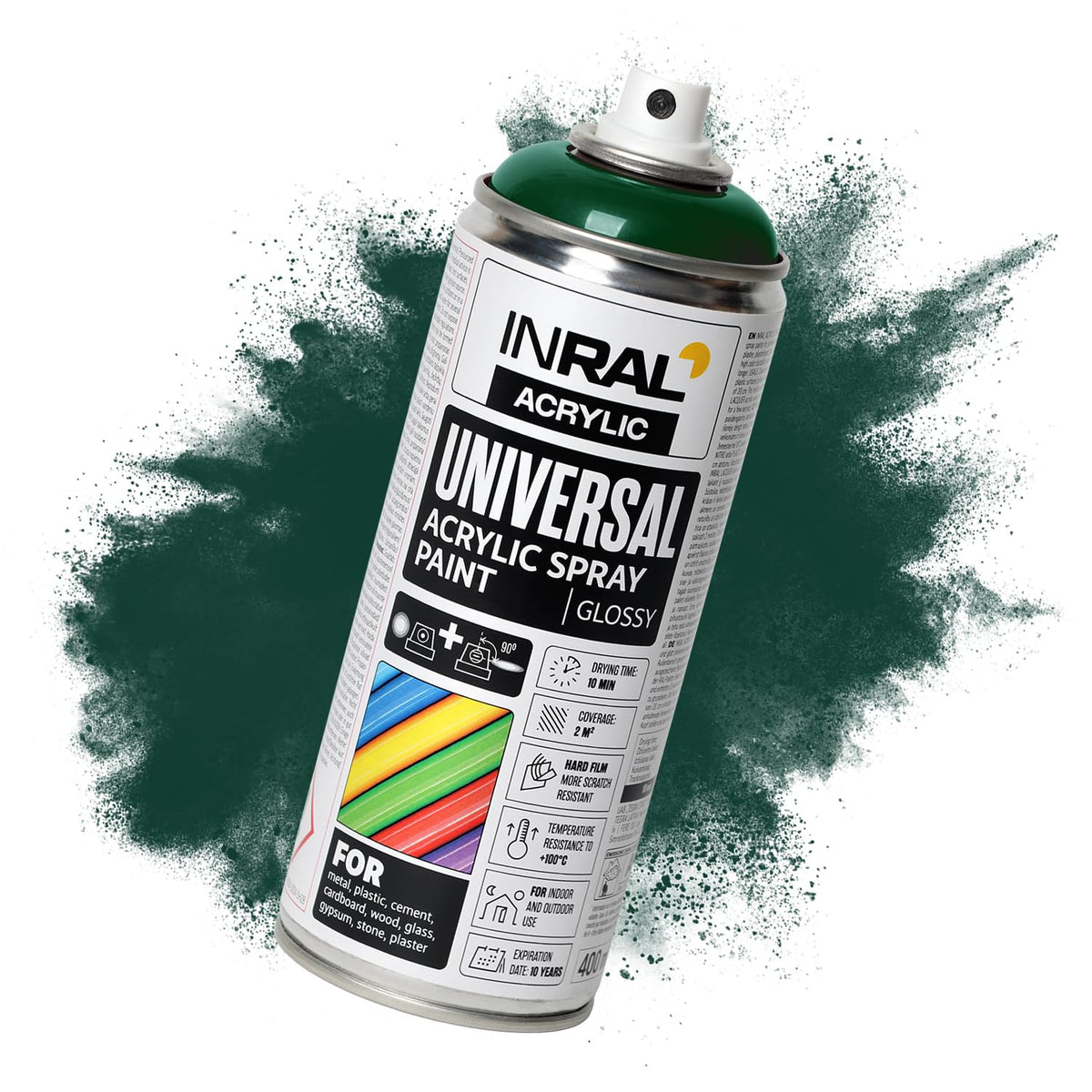 Acrylic Spray Paint Pure White Matt RAL9010 [400ml] – Universal Spray for Metal, Plastic, Wood & Stone – High-Coverage, UV & Rain Resistant – Indoor & Outdoor Use