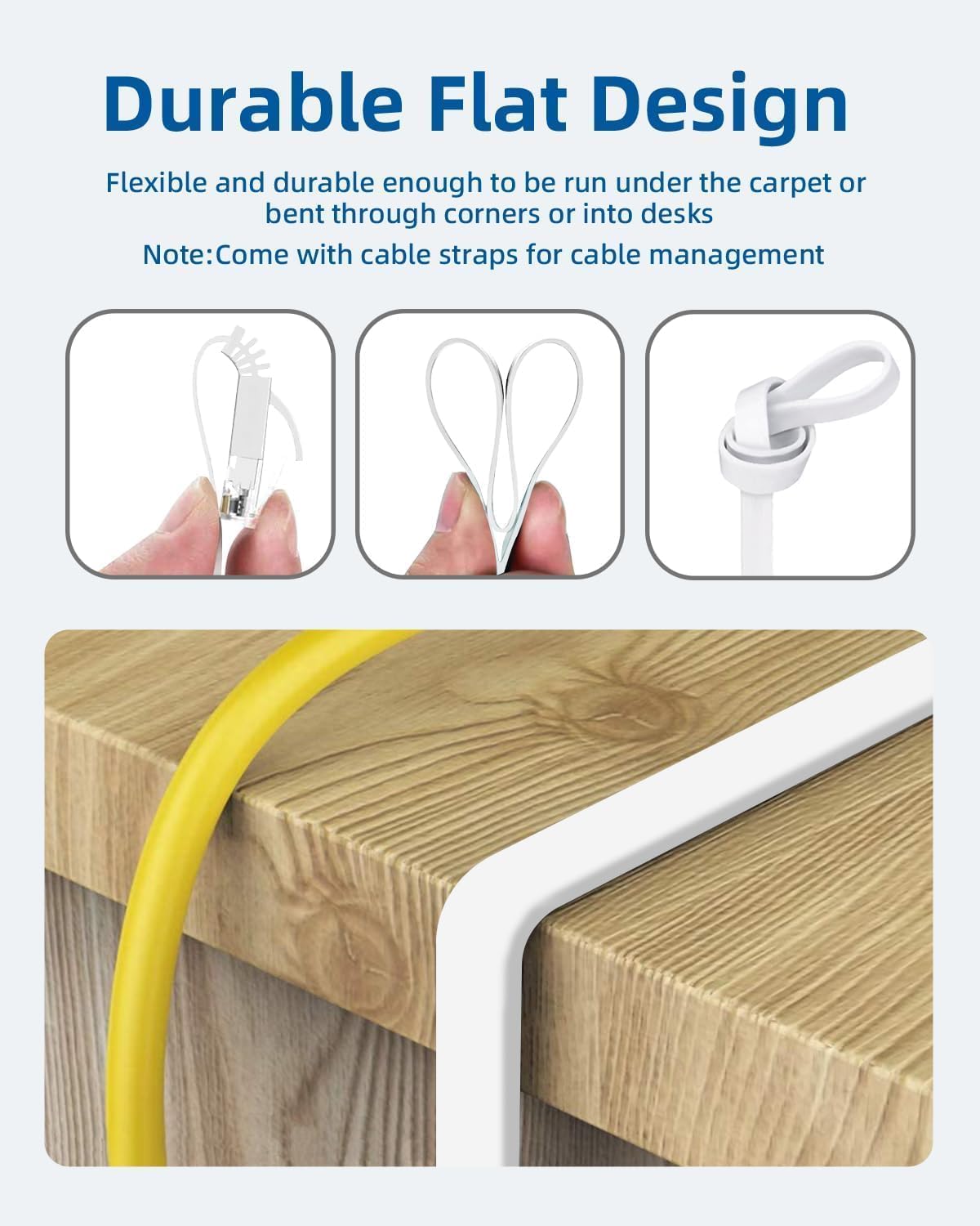 Yauhody Ethernet Cable 6m, 1Gbp/s Gigabit Internet Cable Cat 6 6m, White