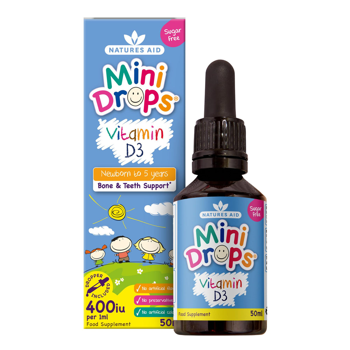 Natures Aid Mini Drops Multi-Vitamin for Babies, Kids & Children 50ml