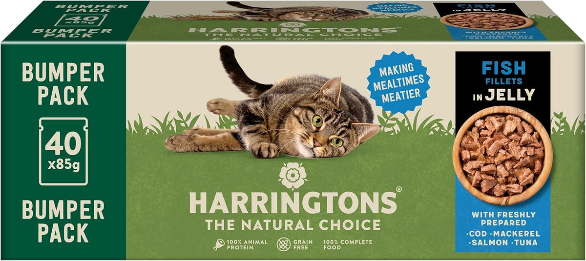 Harringtons Complete Wet Adult Cat Food Pouch Mixed in Jelly Pack 40x85g