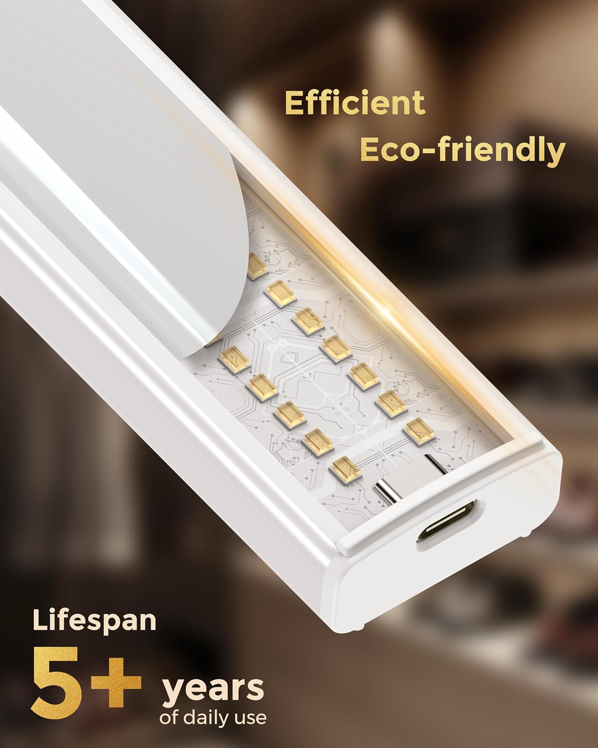Under Cabinet Kitchen Lights 5 Pack, Motion Sensor Lights Indoor, 25CM