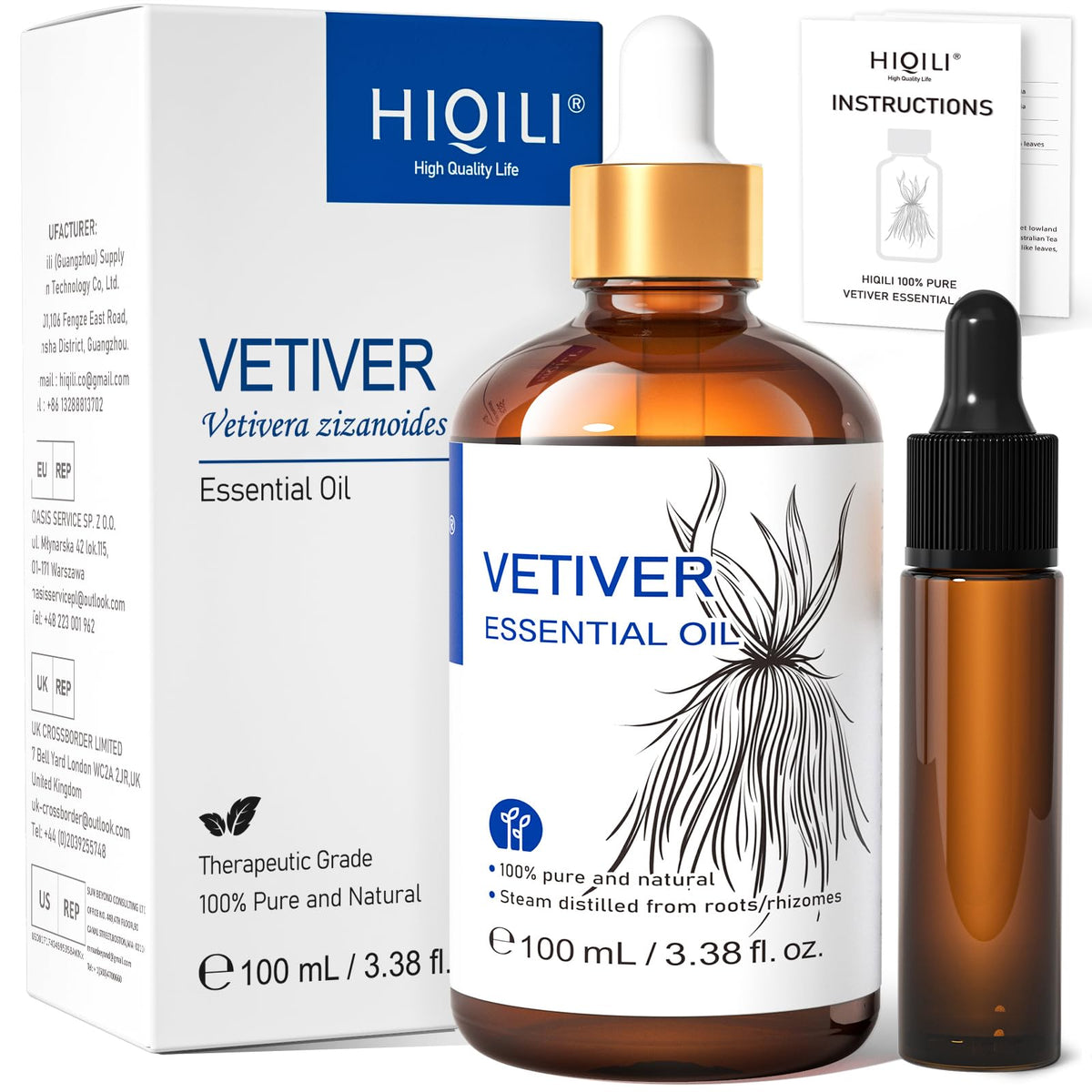 HIQILI Tea Tree Oil for Nail Fungus, Skin, Hair, Acne