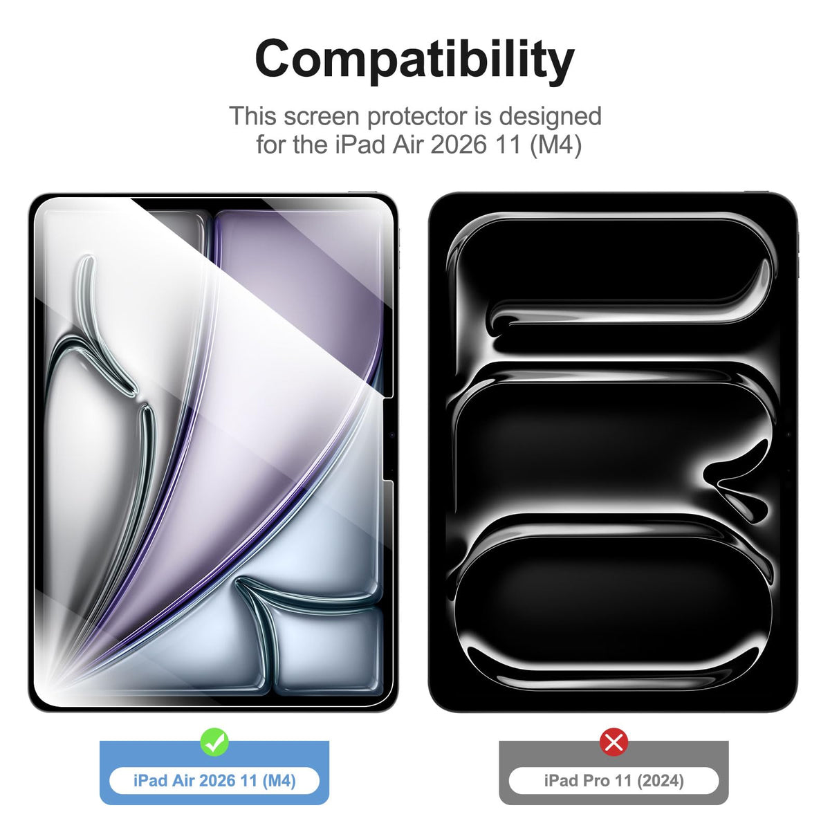 NEW'C for iPad Air 5/4, iPad Pro 11-inch Screen Protector Tempered Glass