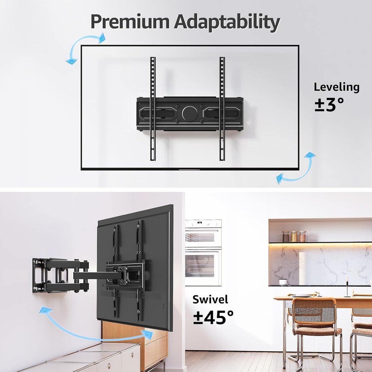 MOUNTUP TV Wall Bracket for Most 26-70 Inch LED, LCD, OLED Flat & Curved TV
