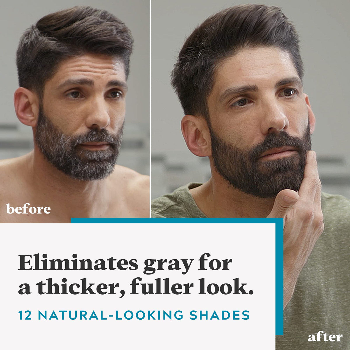 Just for men Moustache & Beard Dark Brown Dye, Eliminates Grey for a Thicker & Fuller Look M45