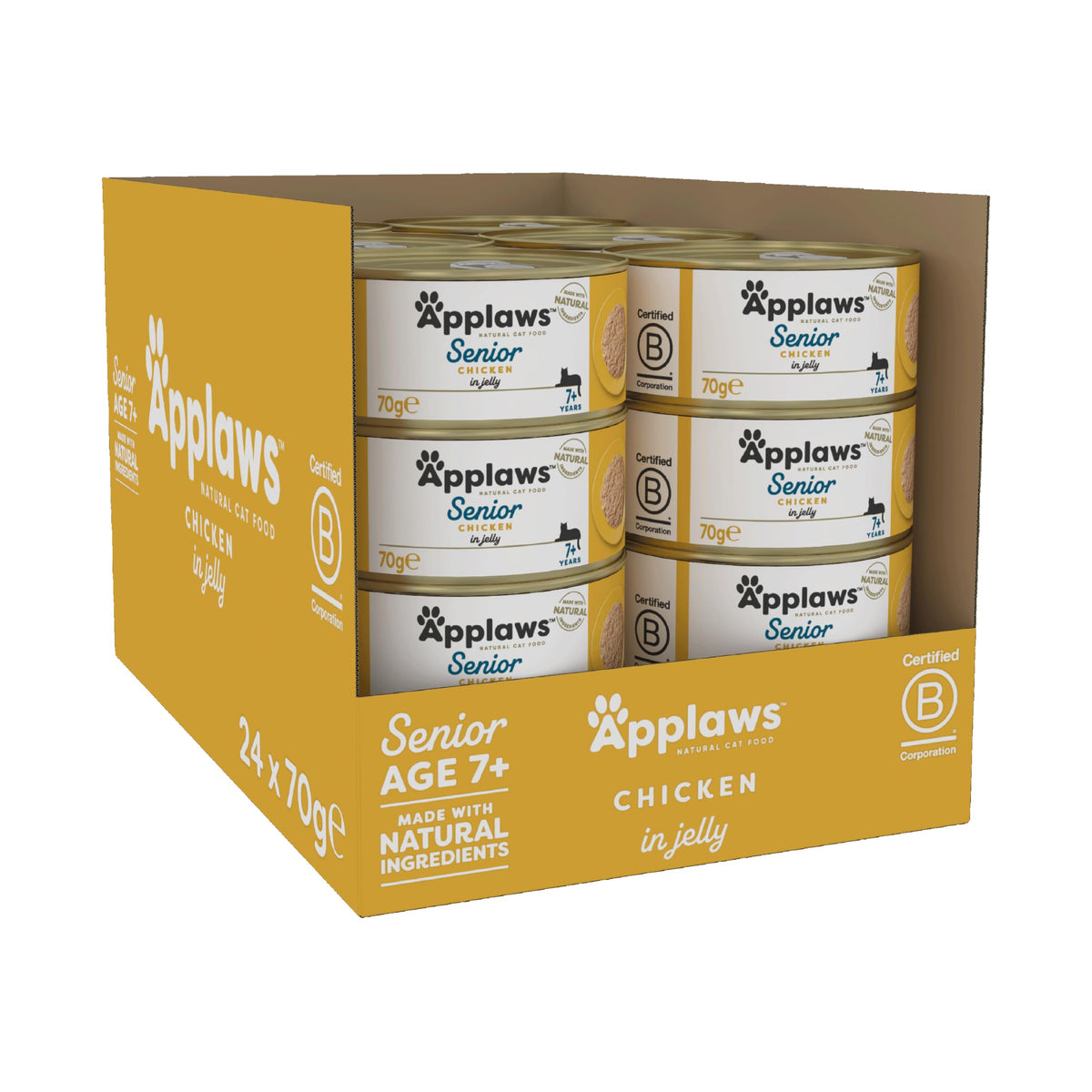 Applaws Natural Wet Cat Food, Multipack Fish Selection in Broth 70 g Tin (Pack of 12)