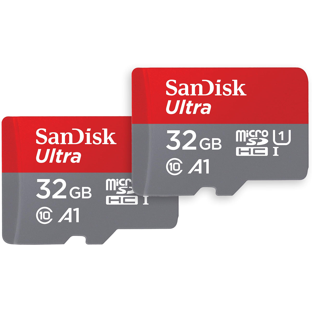 SanDisk 128 GB Ultra microSDXC cards (2-pack) + SD adapter up to 120 MB/s with A1 App Performance UHS-I Class 10 U1 (Pack of 2)