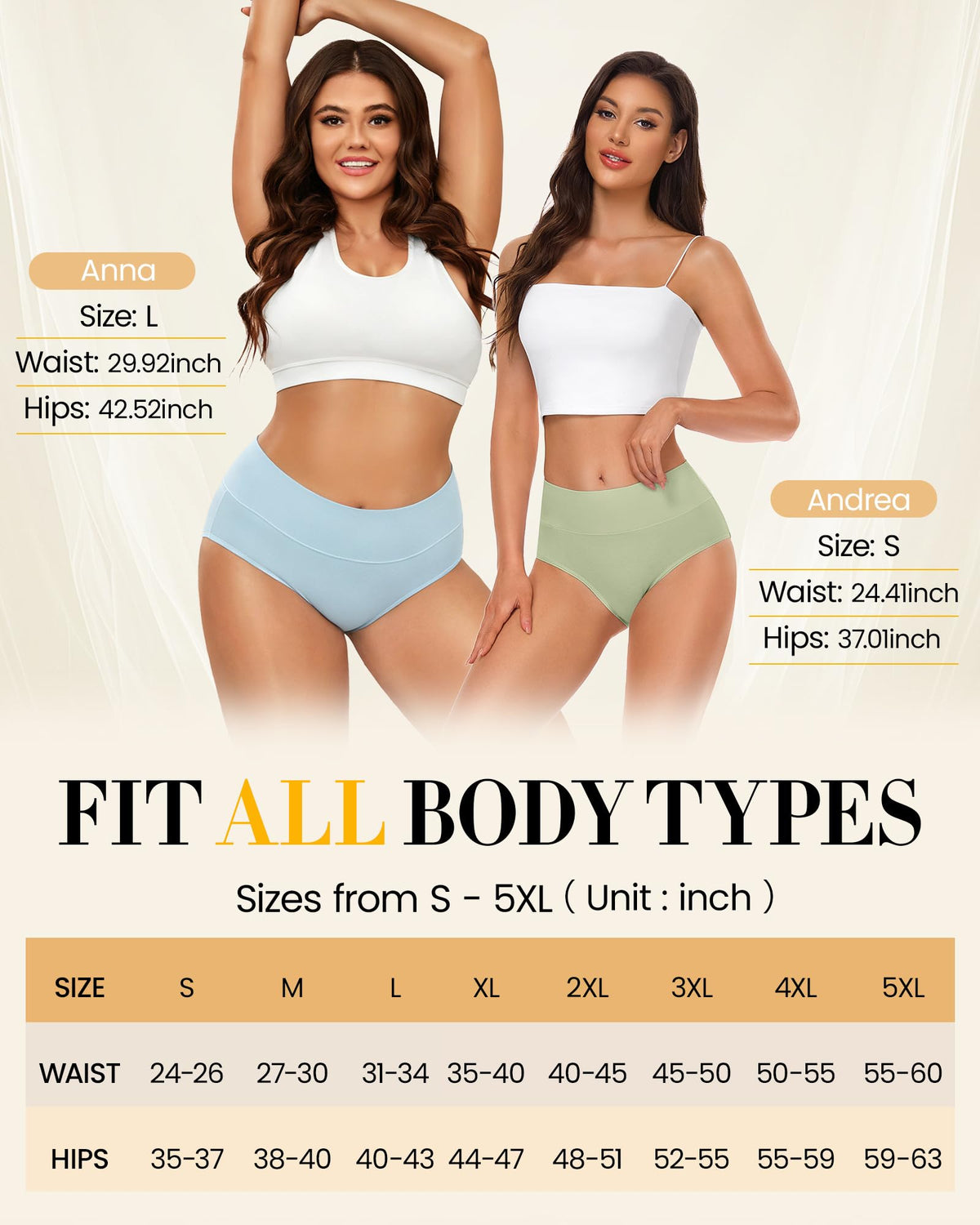 SIMIYA Cotton Underwear Women, High Waisted Knickers for Women Multipack
