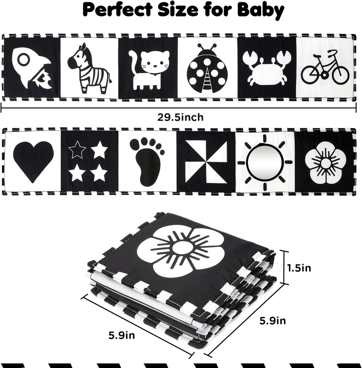 URMYWO Baby Toys, Black and White Sensory Toys Brain Development