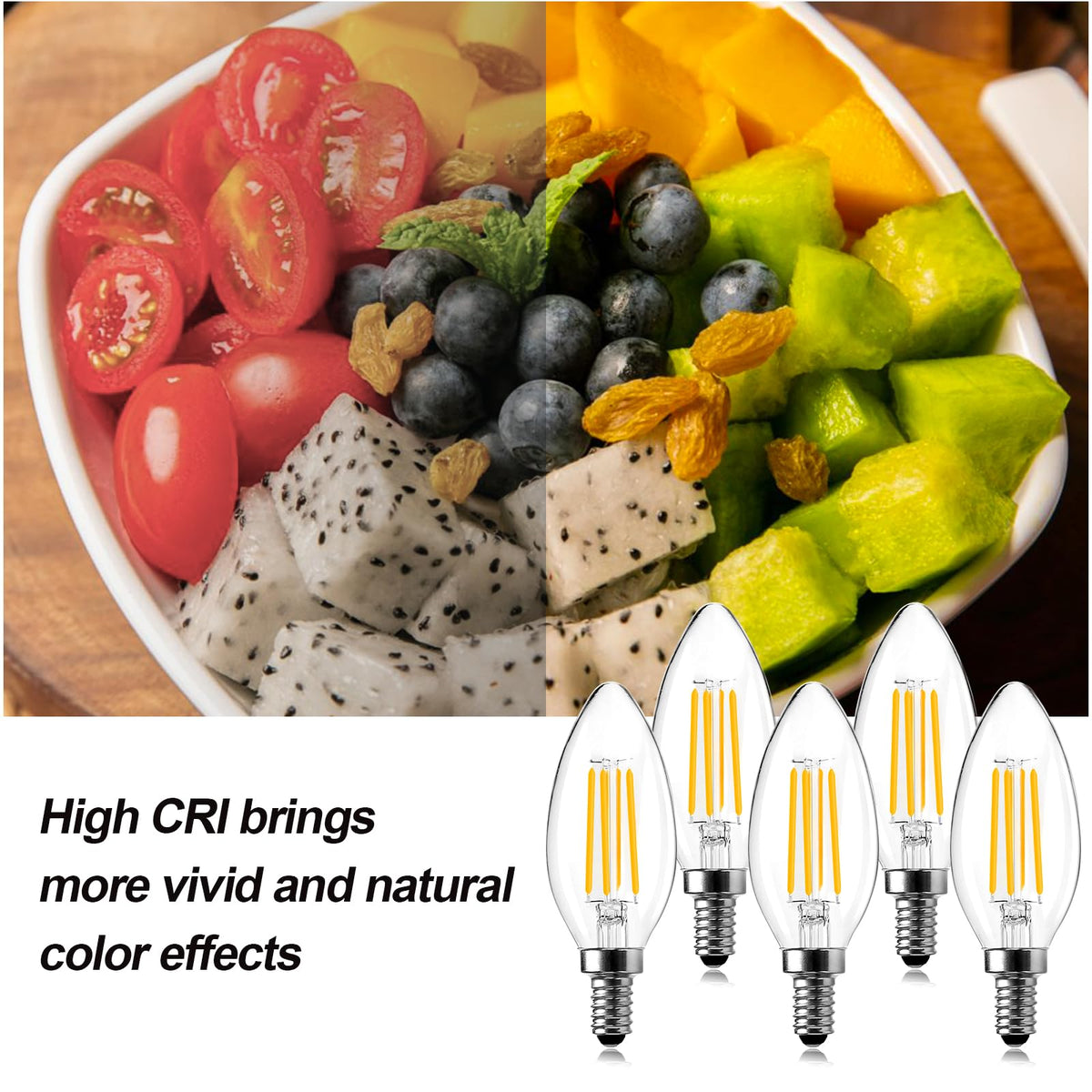 BRIMAX 5Pack E14 Bulb Cool White 5000K,Dimmable 4W Small Screw Light Bulb