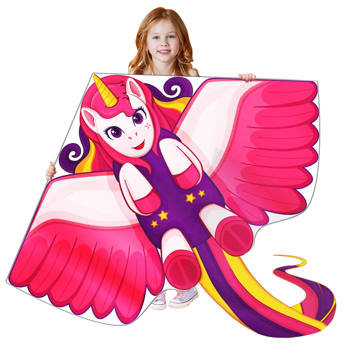 YongnKids Huge Kite Kids Easy to Fly for Ages 4-8 Children and Adults|Beginners, with 328ft String & Spool, Gift Packaging, Outdoor Games Flying Toys