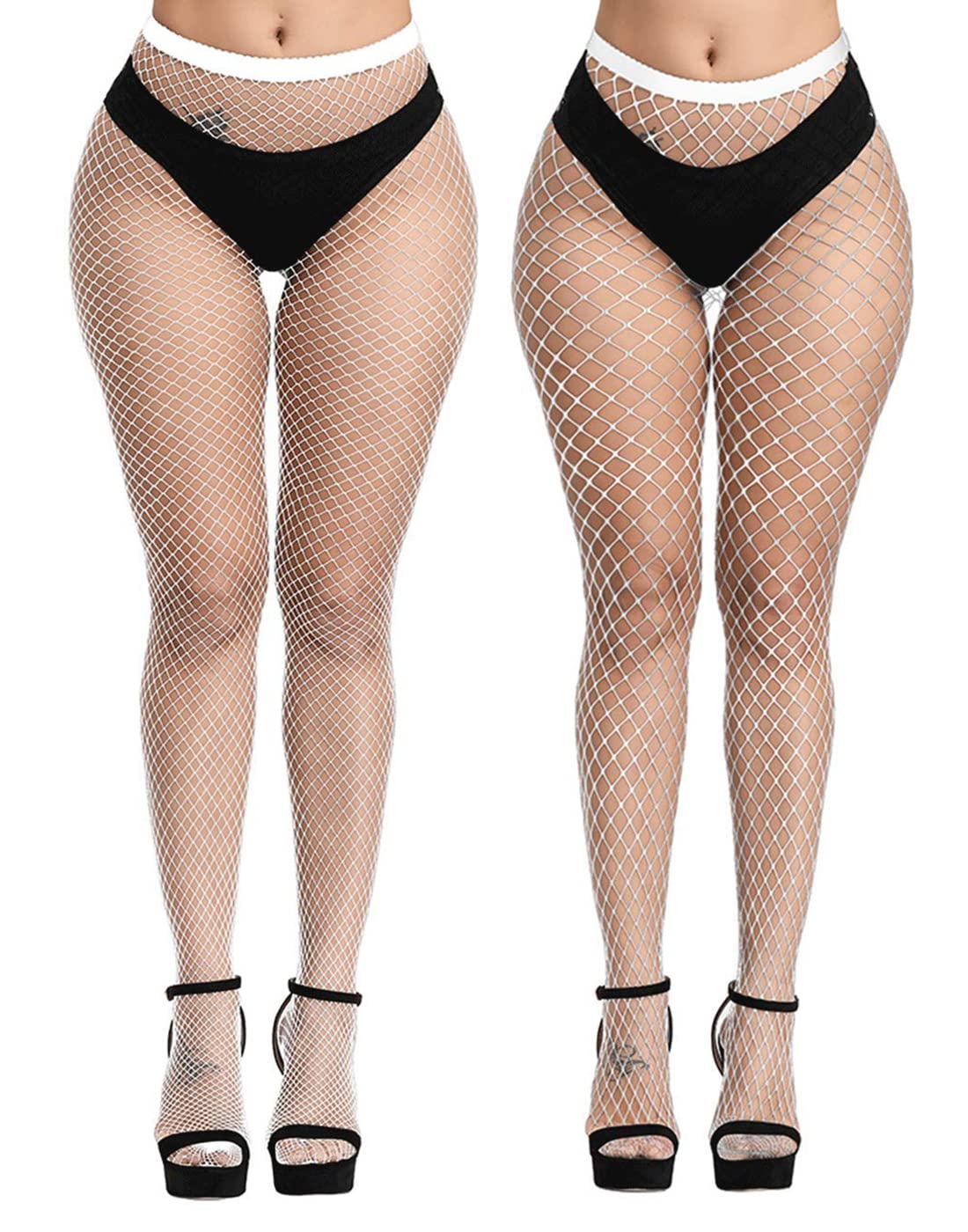 E-Laurels Womens Fishnet Tights Stockings Black Pantyhose Fish Net Plus Size