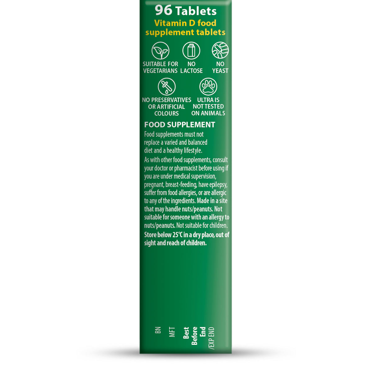 Vitabiotics Ultra Vitamin D3 1000IU, Vitamin D3 Tablets, 96 Tablets