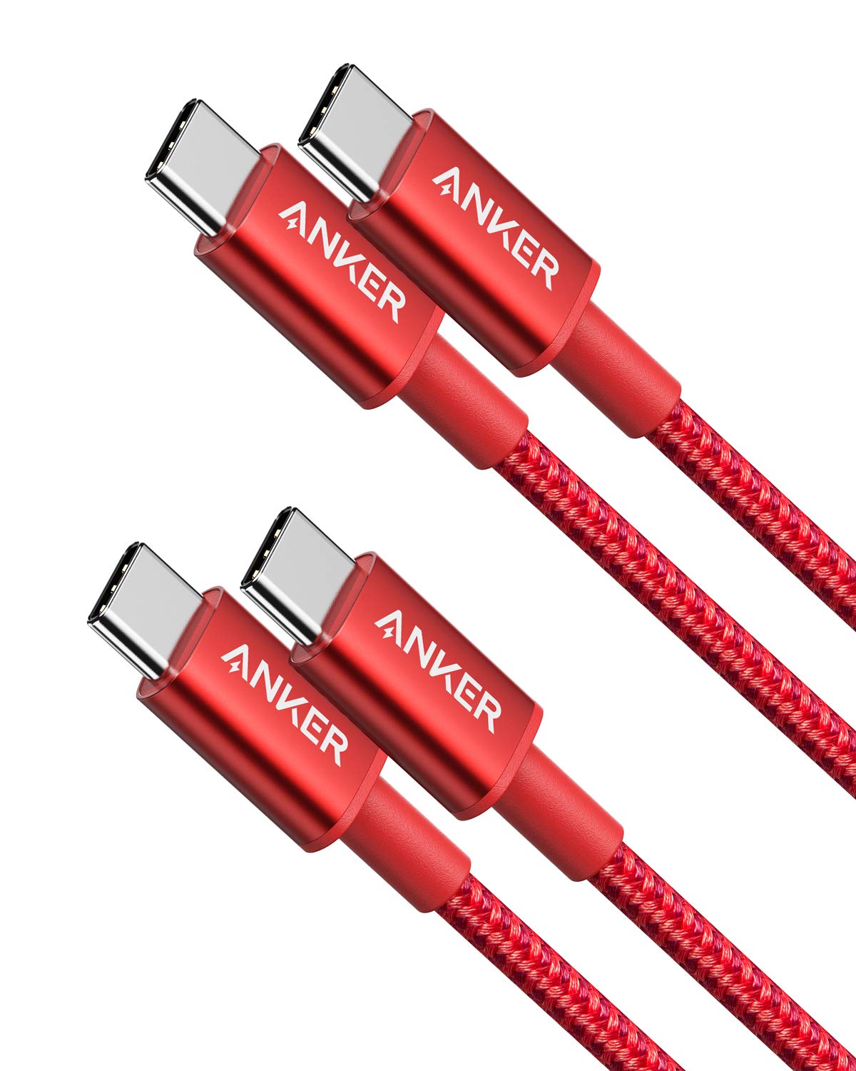 Anker USB C to USB C Charger Cable, 60W (3A) New Nylon (6 ft/1.8m, 2-Pack)