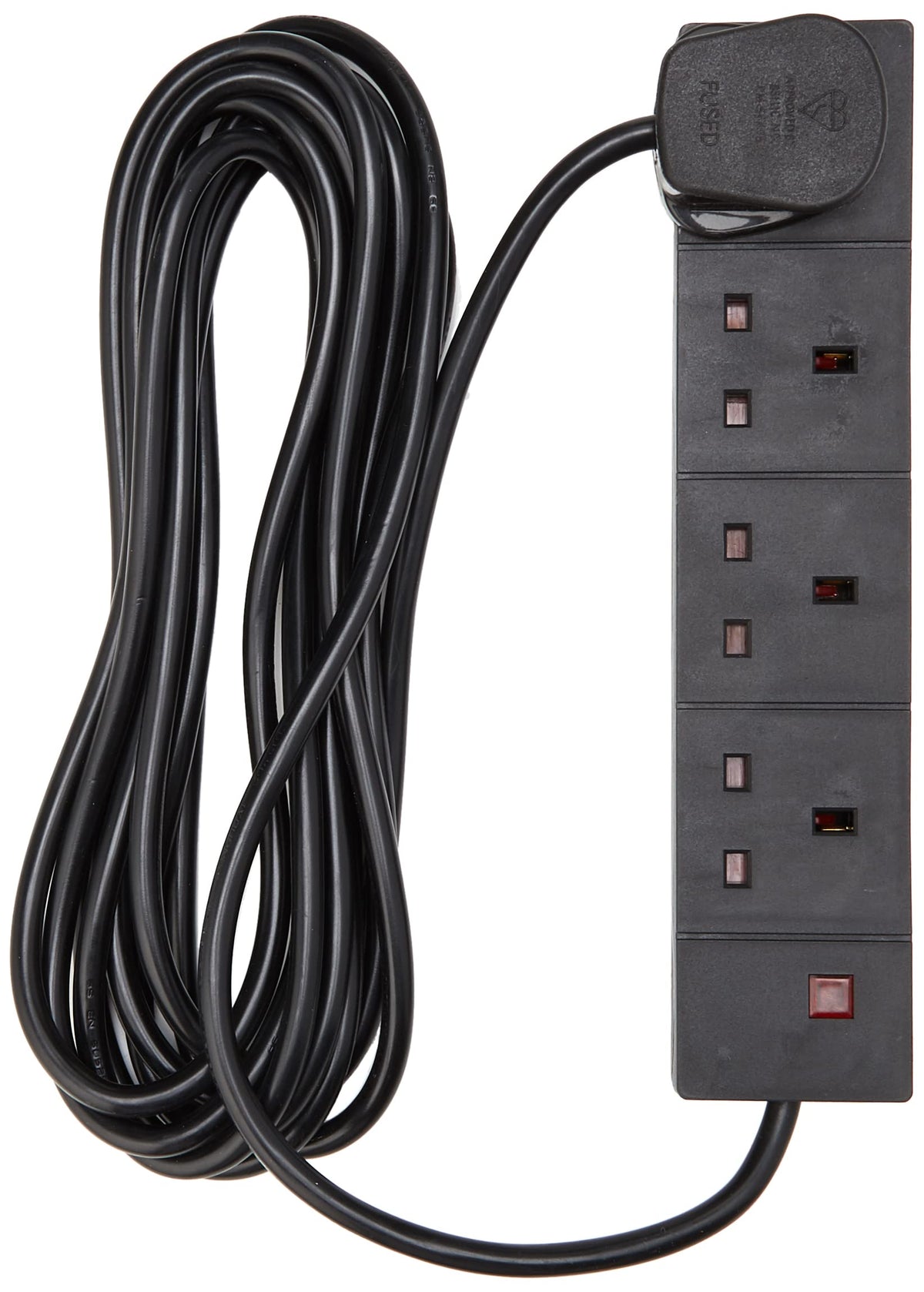 Pro Elec 3 m 4 Socket Neon On Light Extension Lead - White