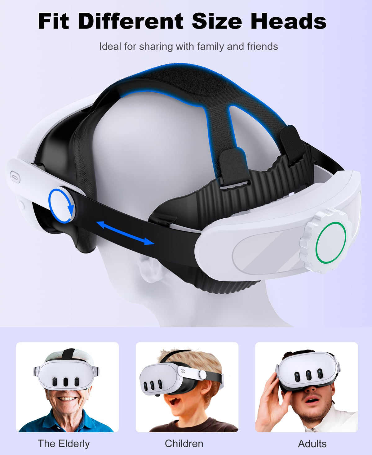 HELLCOOL Head Strap with 10000mAh Battery Pack Cables for Meta Quest 3S/3/2,Adjustable Elite Strap Replacement Intended for Quest Head Strap,VR Headset Accessories