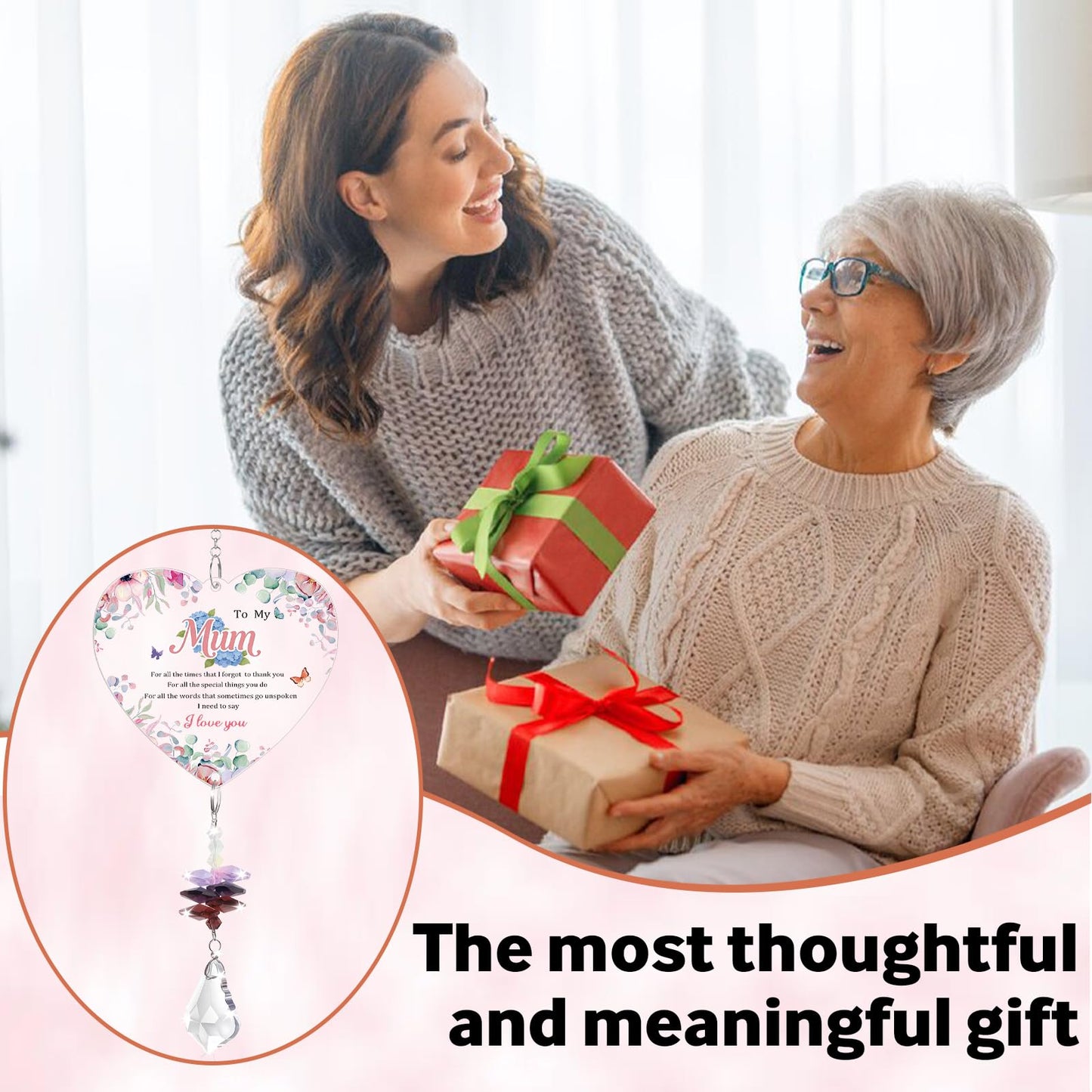 Gifts For Mum, Crystal Suncatcher, Mum Birthday Gifts From Daughters & Sons, Mothers Day For Gifts, Presents For Mummy On Christmas, Valentine's Day, Mother's Day