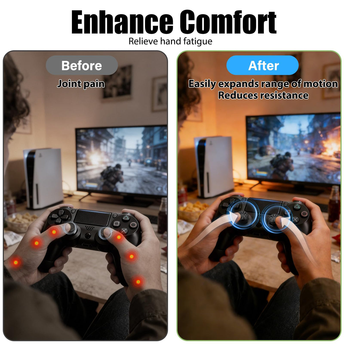 FPS White Thumb Grips for PS4 PS5 Controller Thumbsticks Thumb Stick