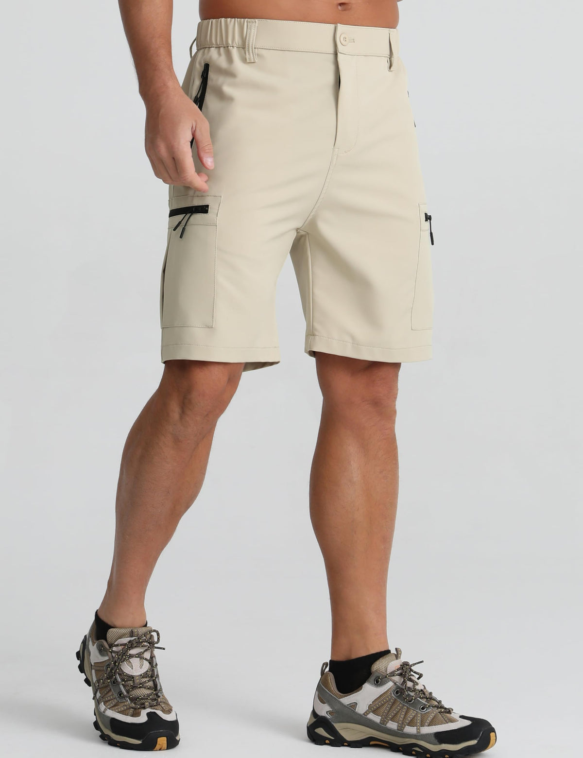 APTRO Mens Cargo Hiking Shorts Outdoor Lightweight Golf Casual Shorts for Men with 5 Zipper Pockets