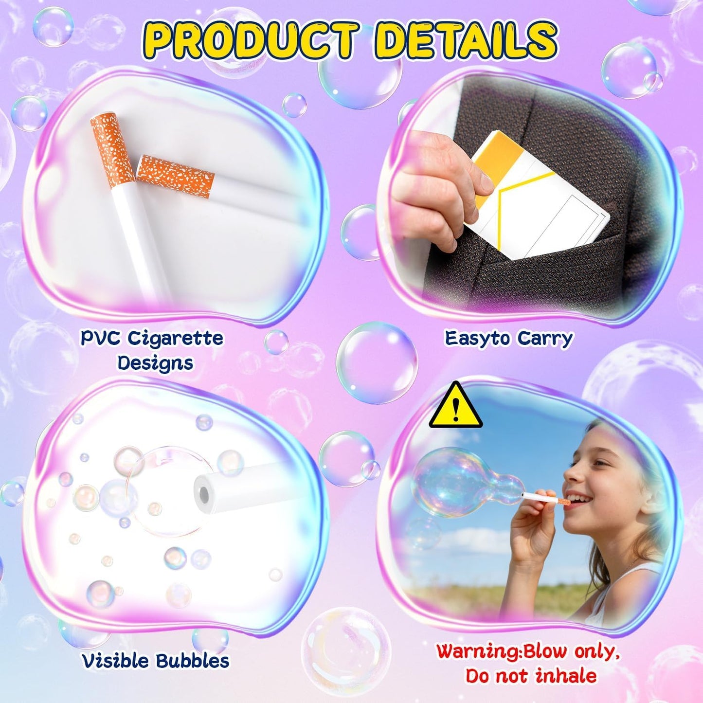 2Pcs Bubble Machine Toys Set, Saxophone Bubble Gun & Pipe Shaped Bubble Blower with Bubble Solution, Kids Outdoor Bubble Toys for Summer Party, Backyard Fun, Birthday Gifts, Reusable Bubble Makers