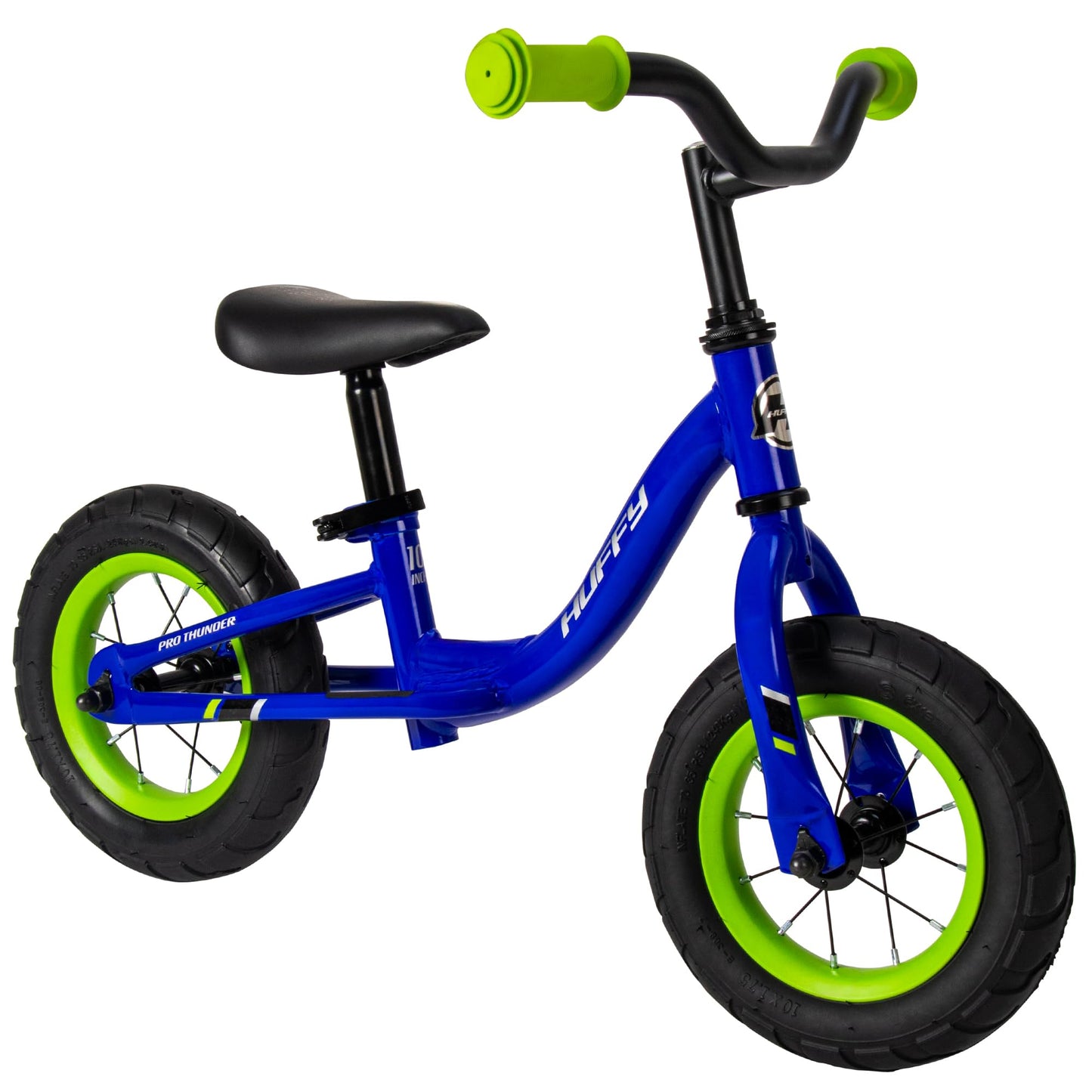 Huffy Pro Thunder Kids Bike 16" with Stabilisers, Bell & Handlebar Pad — Green