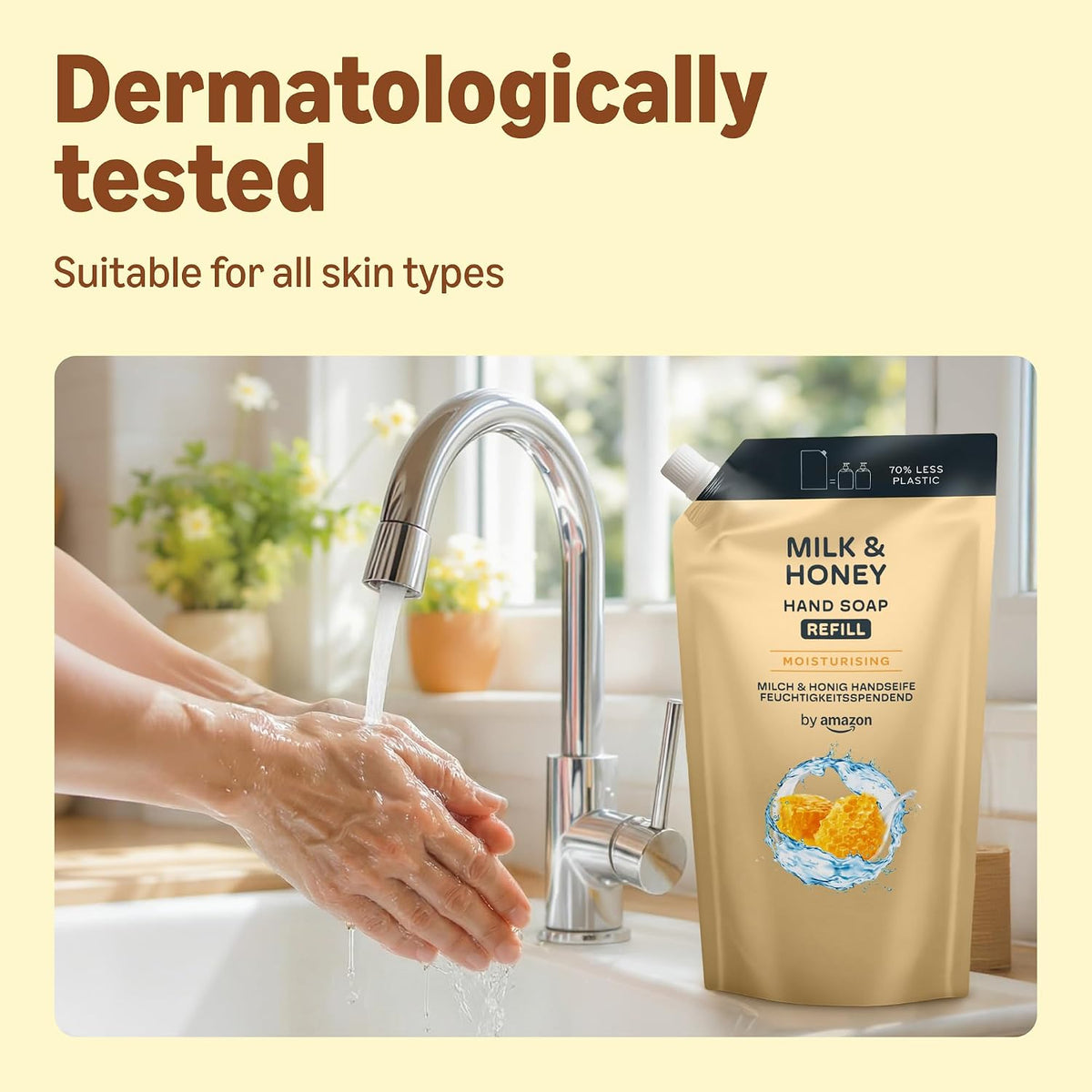 by Amazon Milk & Honey Hand Soap Refill, 2 x 1000ml
