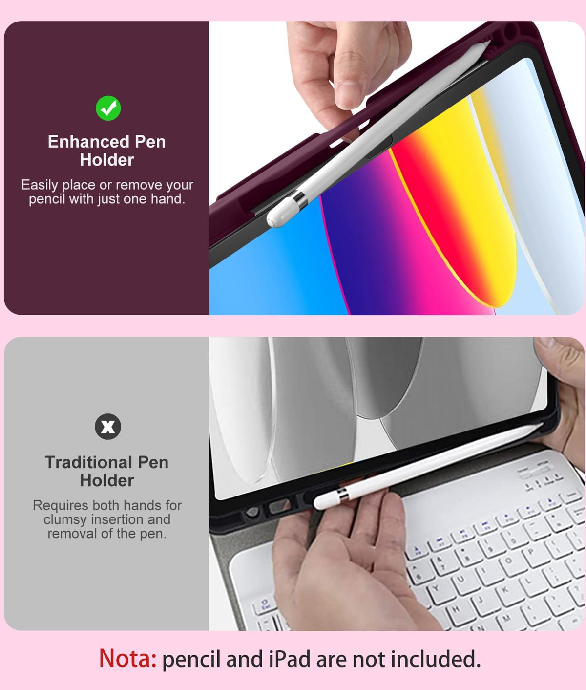 Vobafe Keyboard Case for iPad A16 11th Generation 11 inch/10th Gen 10.9"
