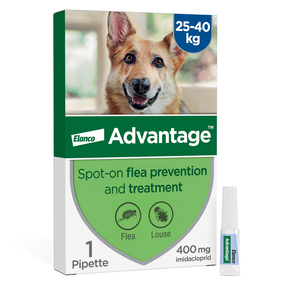 Advantage Spot On Flea Treatment For Large Cats and Rabbits Over 4kg (1 pipette, 80mg), Kills Fleas Within 24 Hours, Prevents Further Infestation For Up To Four Weeks in Cats